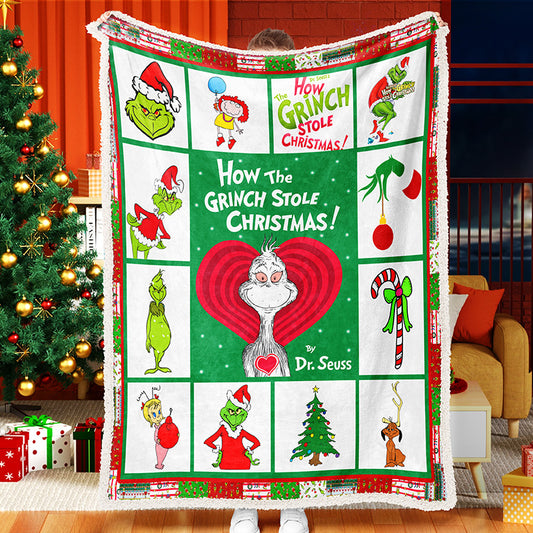 Grinch Animation Grinch Spirit Animal Throw Blanket Fleece Sherpa Blanket Grinch That Stole Christmas